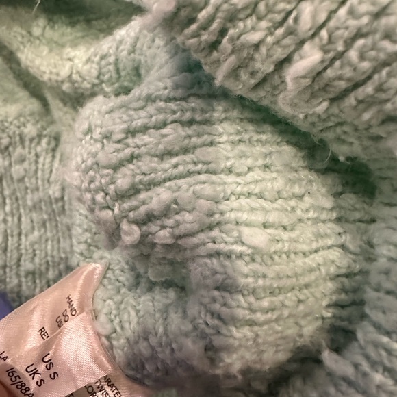 Free People Mint Green Bouclé Button-Up Cardigan - Picture 3 of 8